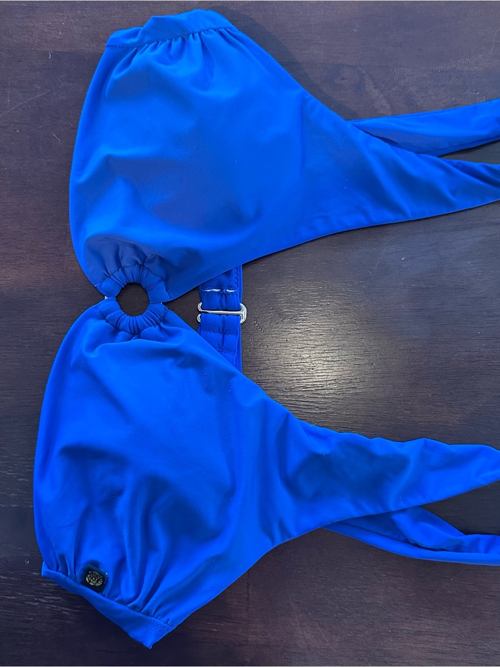 La Vie En Rose Bold Royal Blue Bikini Top with Ring Detail